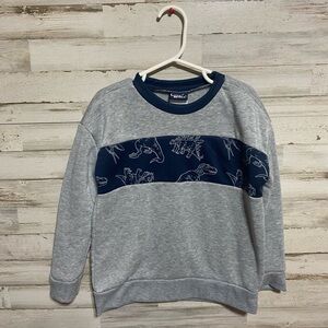 Gray and Blue Dinosaur Kids Sweatshirt